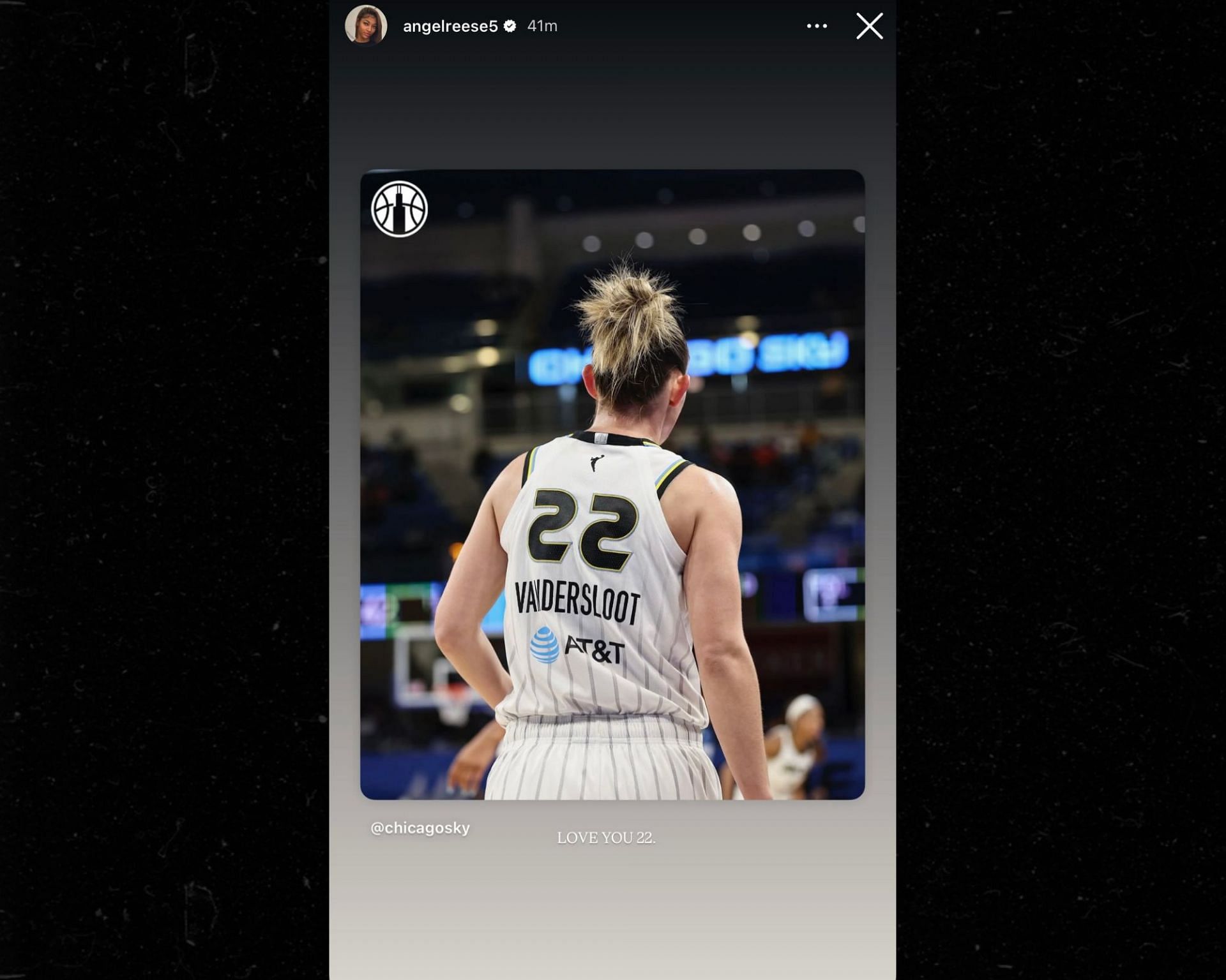 Angel Reese's Instagram story on Sunday (Credits: IG/@angelreese5)